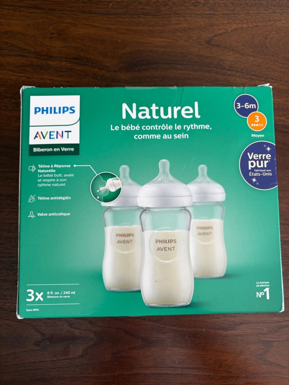 Brand new Philips AVENT Naturel Glass Baby Bottles